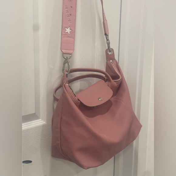 Longchamp leather Shoulder Bag - Soft Pink Handbag - Picture 2 of 16